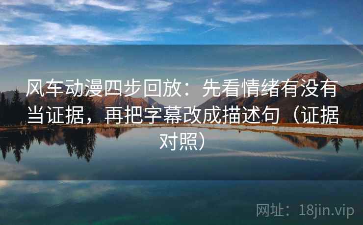 风车动漫四步回放：先看情绪有没有当证据，再把字幕改成描述句（证据对照）