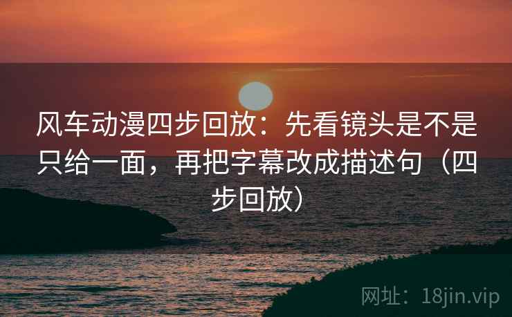 风车动漫四步回放：先看镜头是不是只给一面，再把字幕改成描述句（四步回放）