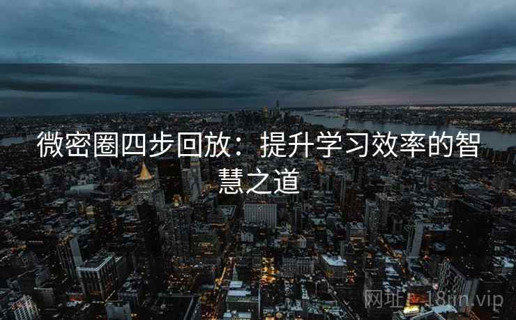 微密圈四步回放：提升学习效率的智慧之道