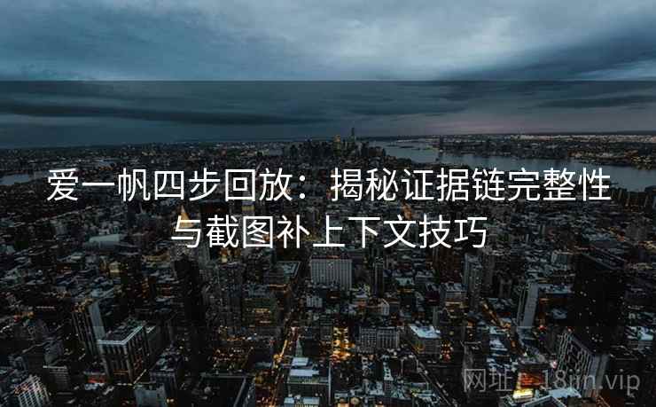 爱一帆四步回放：揭秘证据链完整性与截图补上下文技巧